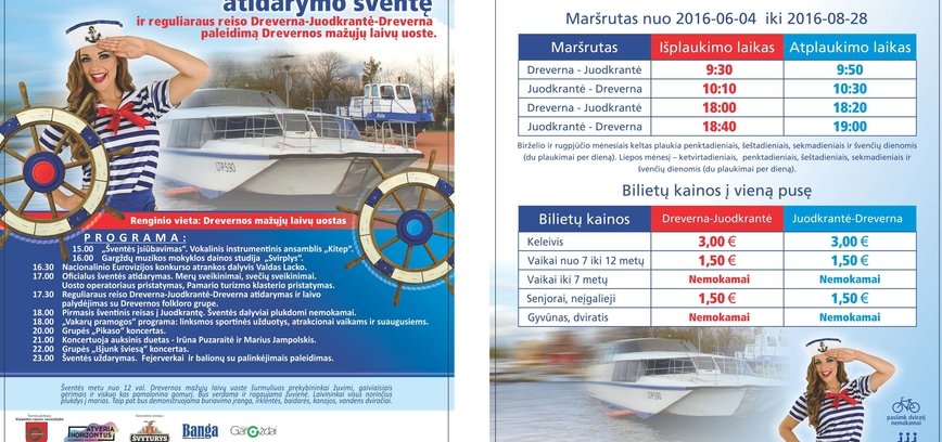 Pamarys pradeda turizmo sezoną reguliariais reisais – Dreverna-Juodkrantė-Dreverna