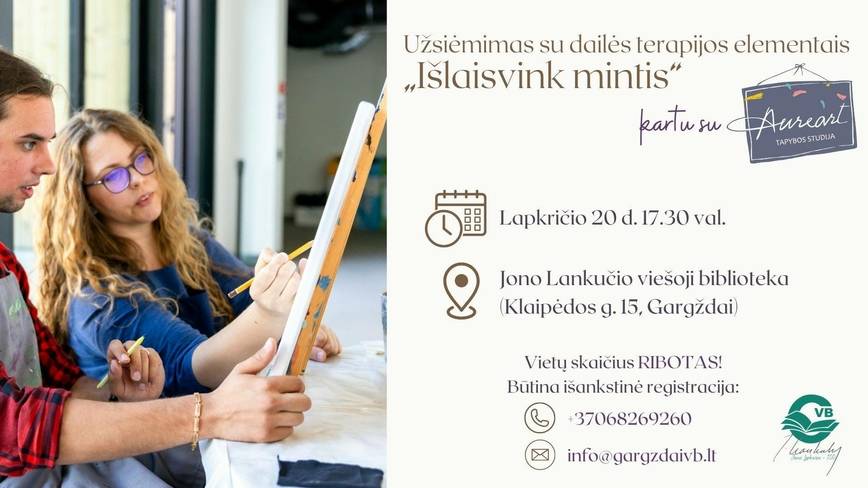 Užsiėmimas su dailės terapijos elementais „Išlaisvink mintis“
