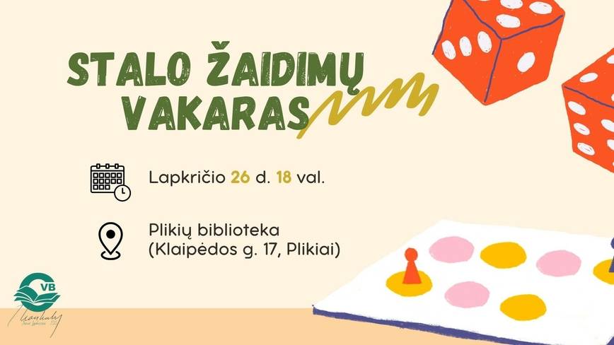Stalo žaidimų klubo „Plikiai be ribų“ organizuojamas salo žaidimų vakaras