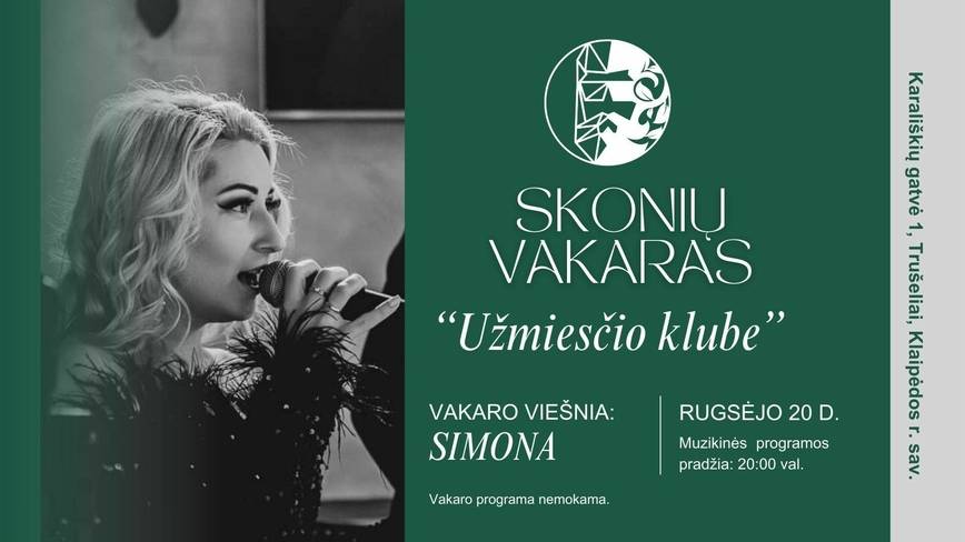 Skonių vakaras „Užmiesčio Klube“