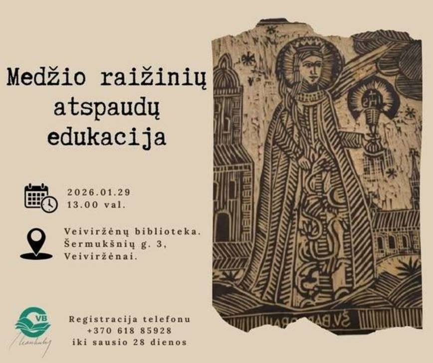 Medžio raižinių atspaudų edukacija