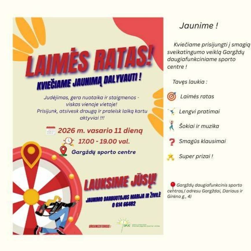 Sveikatingumo veikla „Laimės ratas“