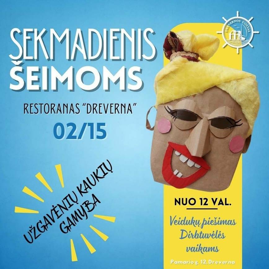 Edukacija „Užgavėnių kaukių gamyba“ restorane „Dreverna“