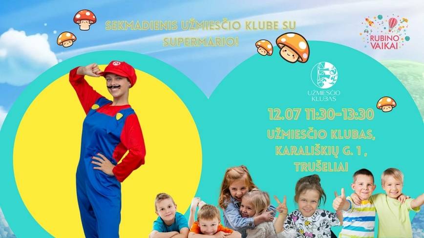 Sekmadienis su Super Mario Užmiesčio klube