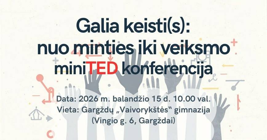 Klaipėdos rajono gimnazijų I-IV klasių mokinių miniTED konferencija „Galia keisti(s): nuo minties iki veiksmo“