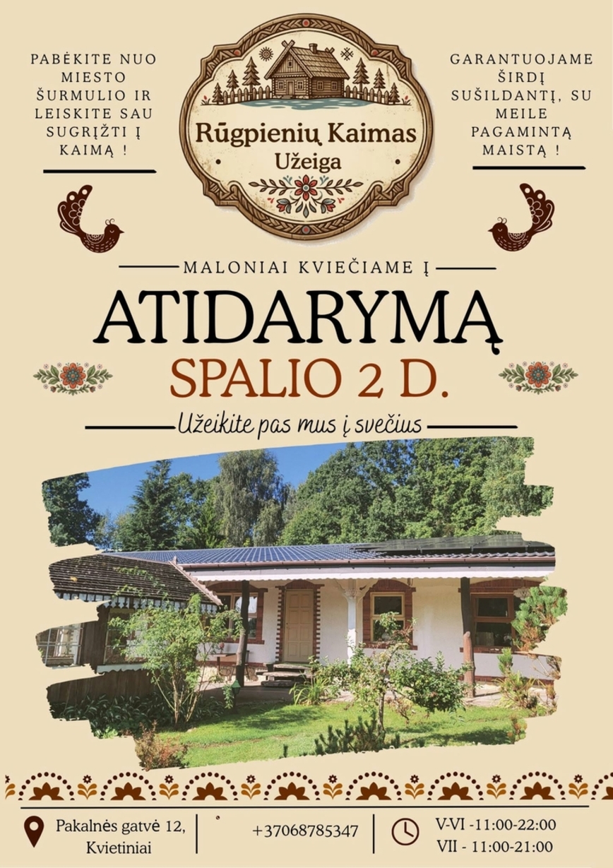 Rūgpienių kaimo užeigos atidarymas