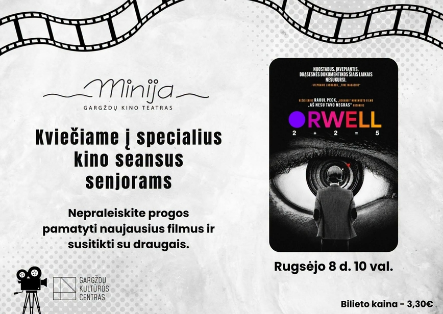 Specialus kino seansas senjorams. Filmas „Orwell“