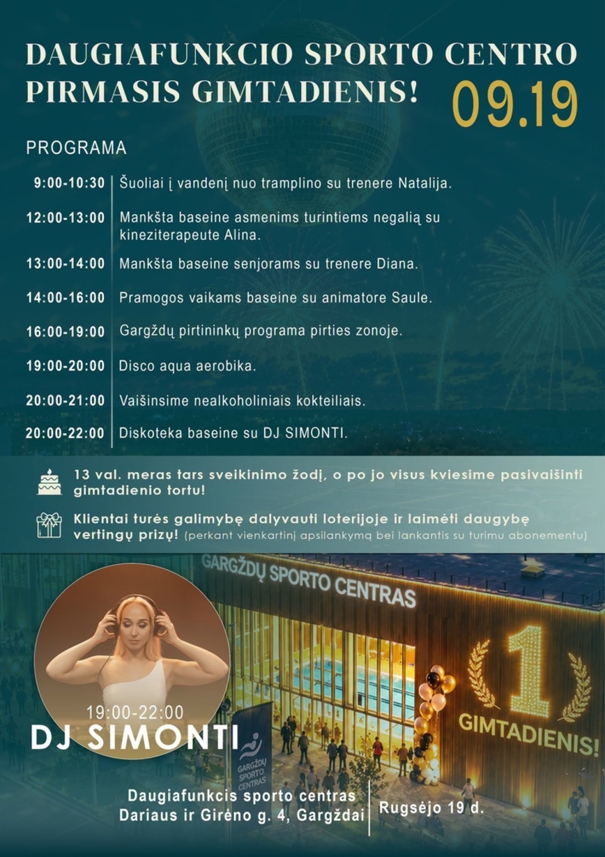 Gargždų daugiafunkciam sporto centrui – jau 1-eri!
