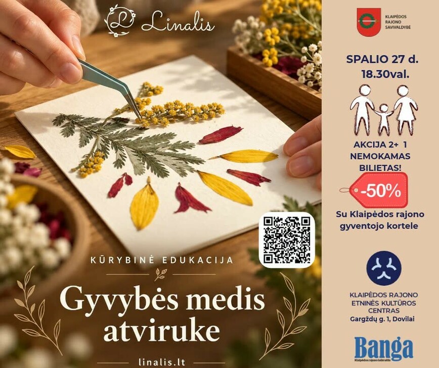 Dirbtuvėlės/kūrybinė edukacija „Gyvybės medis atviruke“