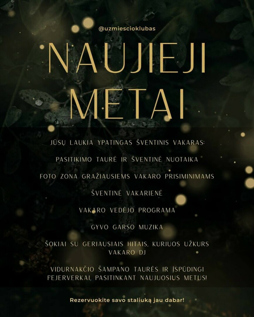 Naujieji metai Užmiesčio klube