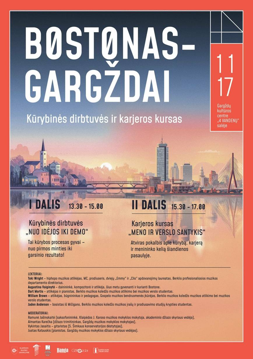 Bostonas kviečia: kūrybinės dirbtuvės ir karjeros kursas