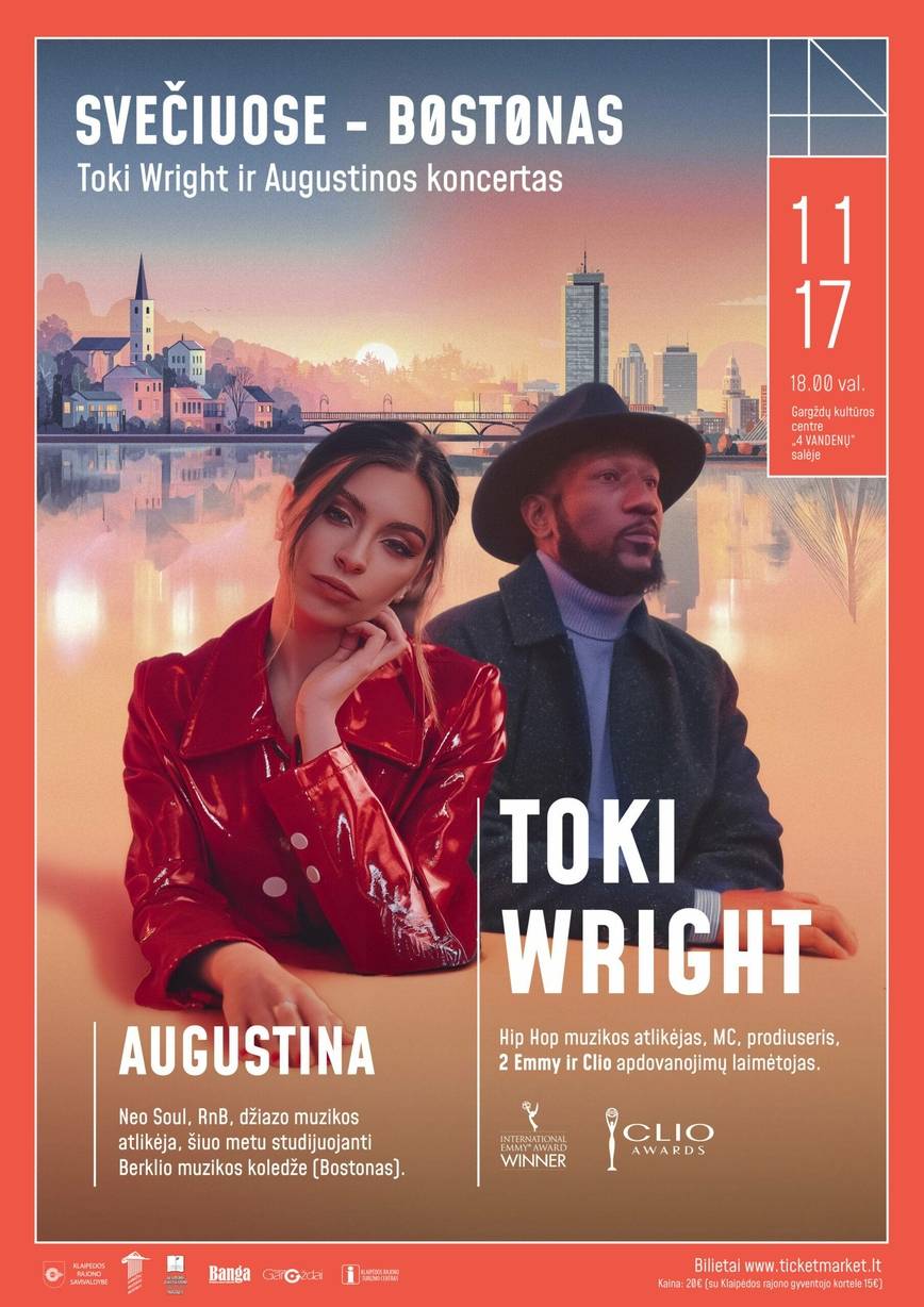 Bostonas kviečia: Toki Wright ir Augustinos koncertas