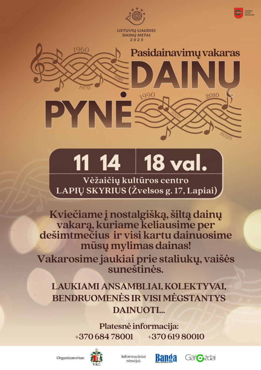 Dainų Pynė - pasidainavimų vakaras Lapiuose
