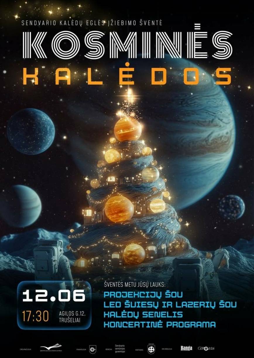 Kalėdų eglės įžiebimas Sendvaryje ,,KOSMINĖS KALĖDOS”