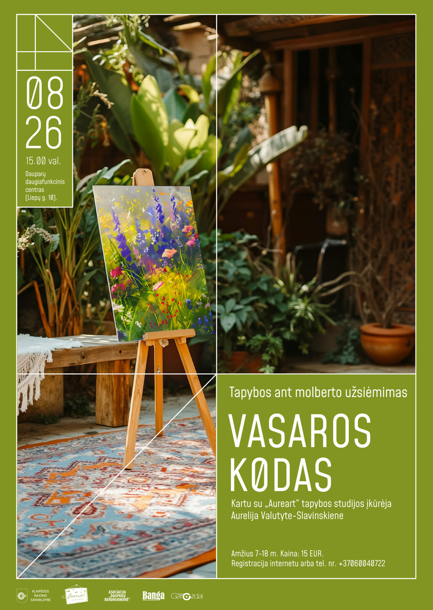 Tapymo užsiėmimas vaikams ir jaunimui „Vasaros kodas“