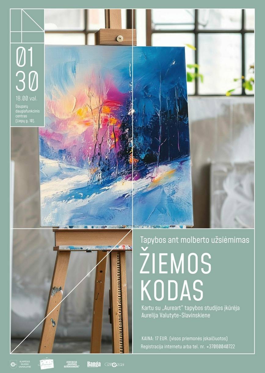Tapybos ant molberto užsiėmimas „ŽIEMOS KODAS”