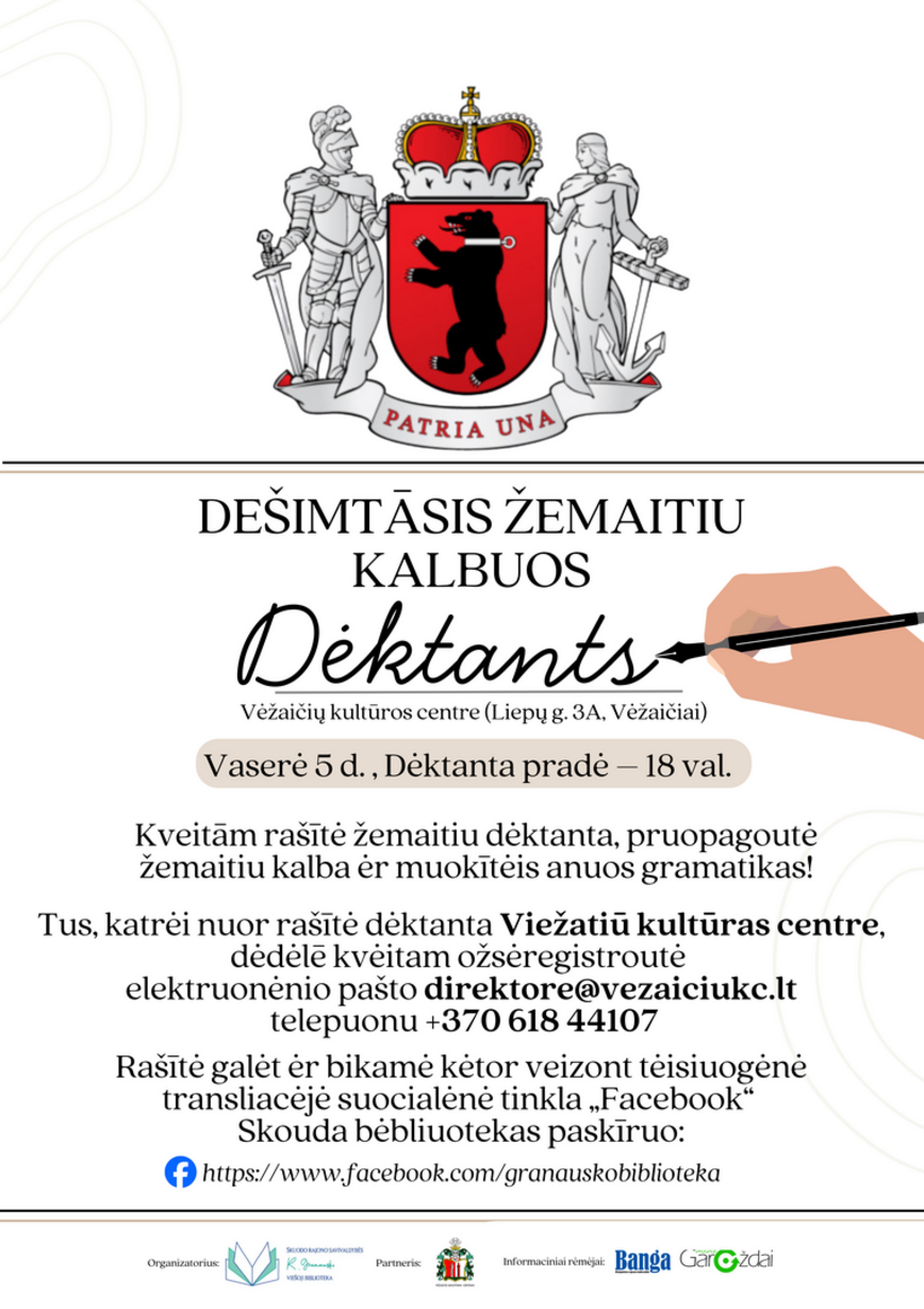 Dešimtāsis žemaitiu kalbuos dėktants - Rašīk Viežatiūs