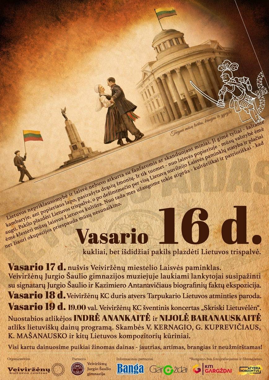 Vasario 16-osios minėjimas Veiviržėnuose