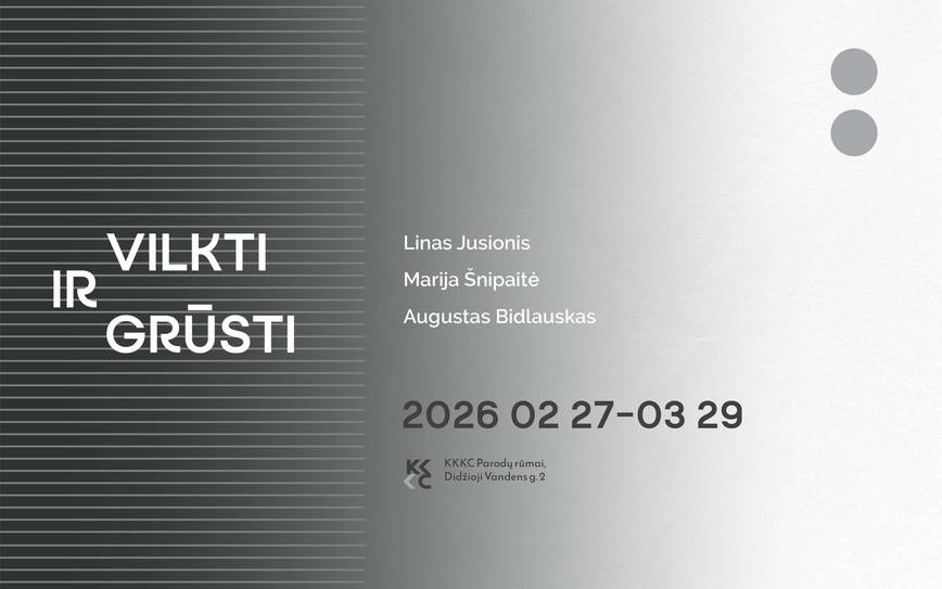 Jungtinė Augusto Bidlausko, Lino Jusionio ir Marijos Šnipaitės paroda „Vilkti ir grūsti“