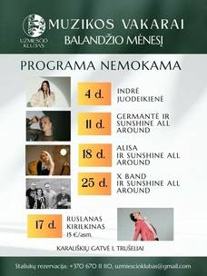 Šeštadieniais Užmiesčio Klube skamba gyva muzika