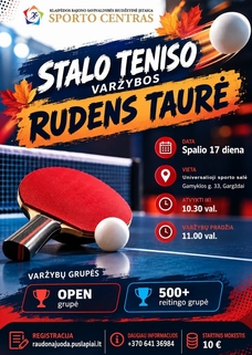 STALO TENISO VARŽYBOS „RUDENS TAURĖ“ 