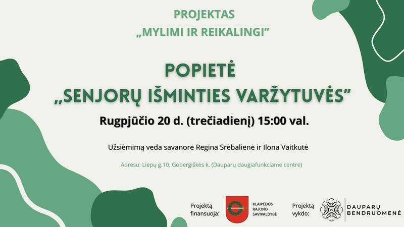 Popietė „Senjorų išminties varžytuvės“
