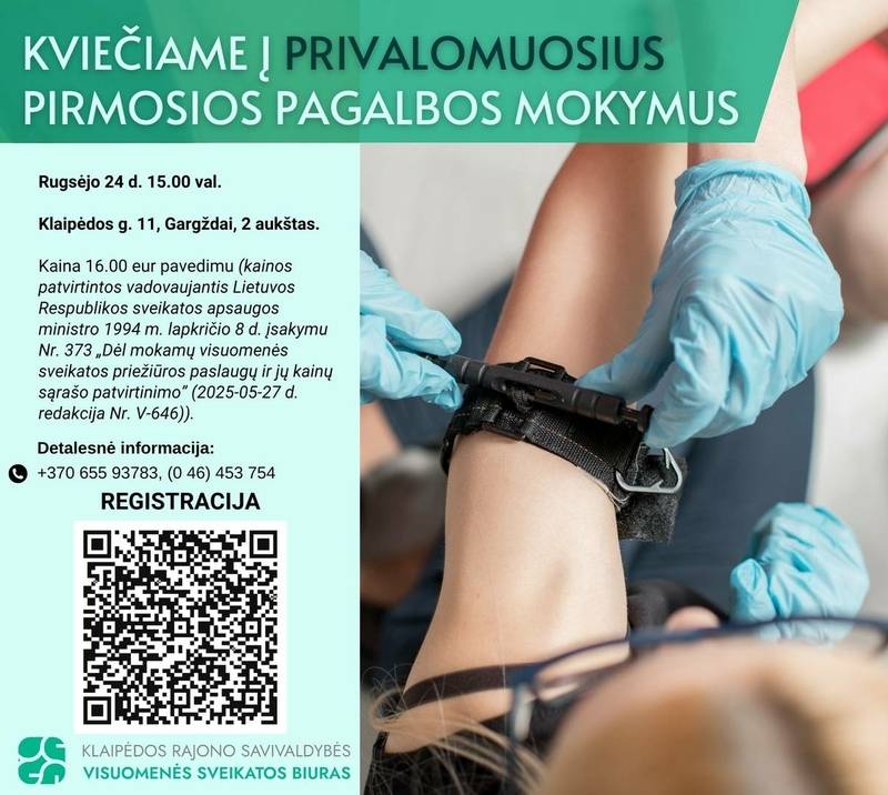 Privalomieji pirmosios pagalbos mokymai