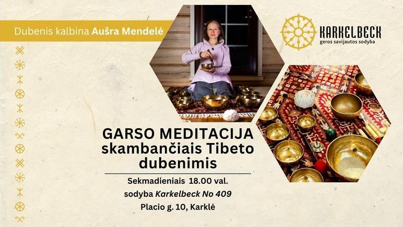 Garso meditacija su skambančiais Tibeto dubenimis