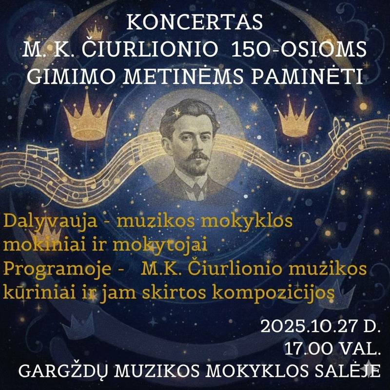 Koncertas M. K. Čiurlionio 150-osioms gimimo metinėms paminėti