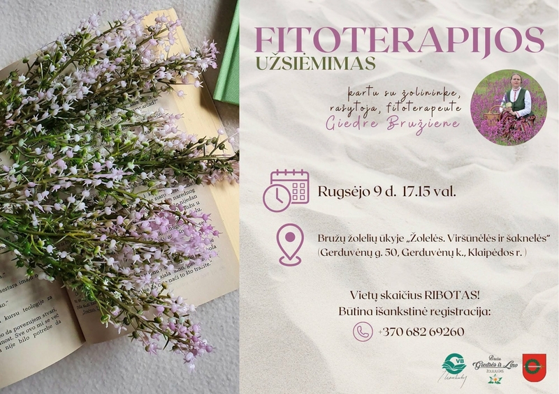 Fitoterapijos užsiėmimas kartu su žolininke, rašytoja, fitoterapeute Giedre Bružiene