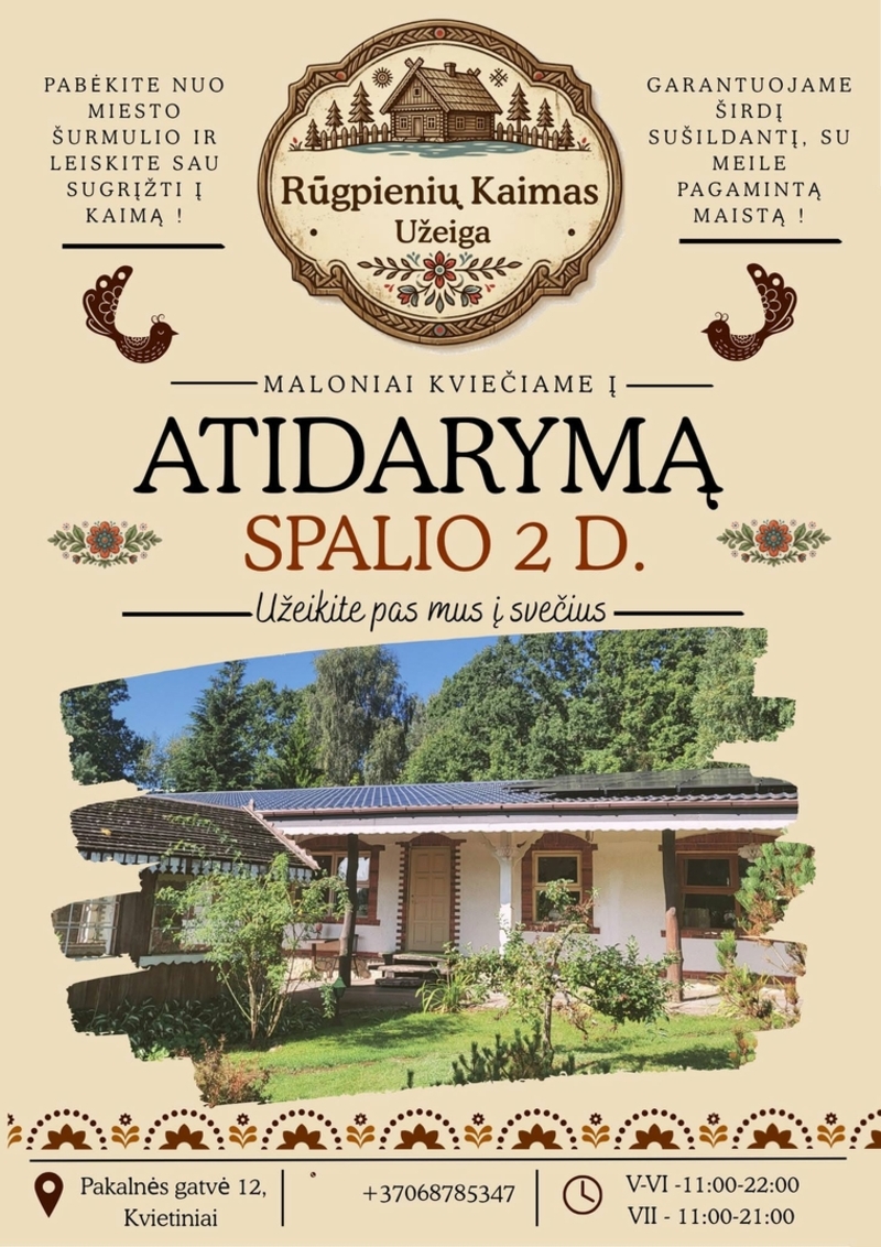 Rūgpienių kaimo užeigos atidarymas