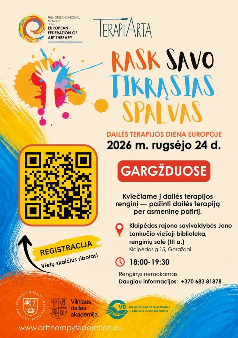 Dailės terapijos renginys „Rask savo tikrąsias spalvas“