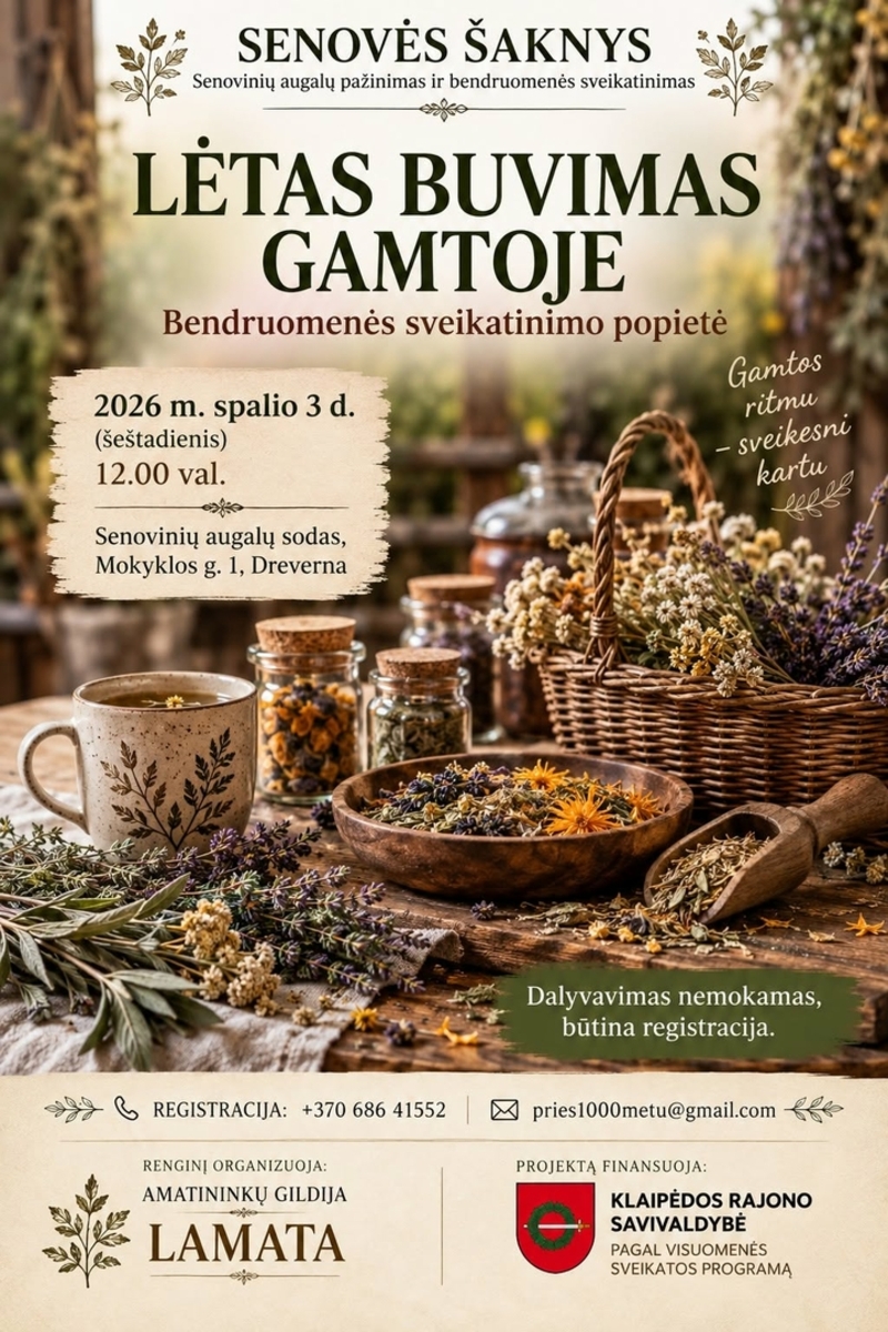 Bendruomenės sveikatinimo popietė „Lėtas buvimas gamtoje“