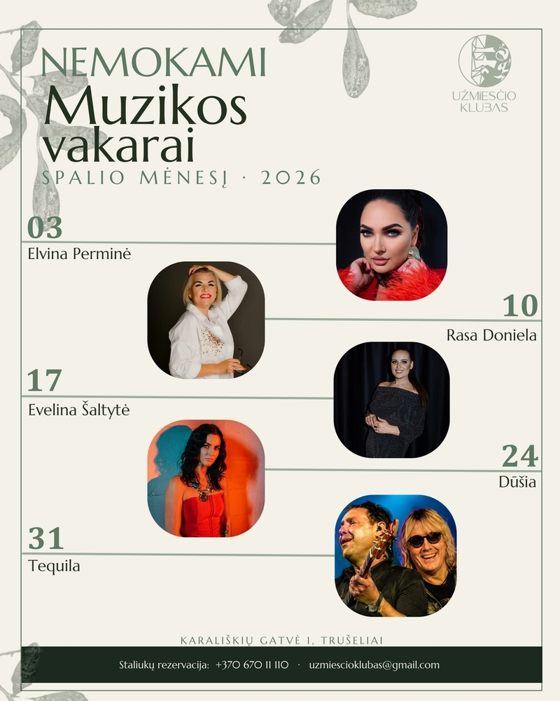 Muzikos vakarai Užmiesčio klube