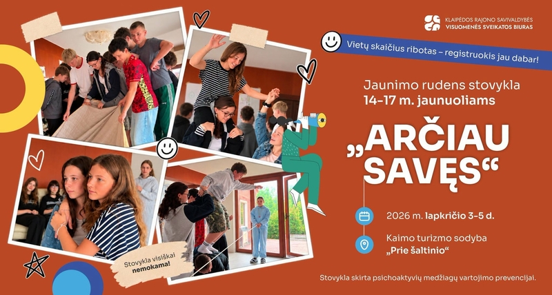 Nemokama jaunimo stovykla „Arčiau savęs“