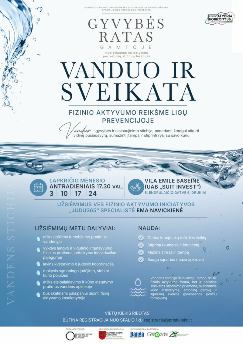 Užsiėmimai „Vanduo ir sveikata“
