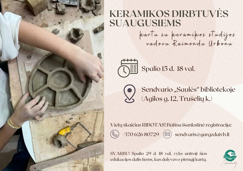 KERAMIKOS DIRBTUVĖS SUAUGUSIEMS