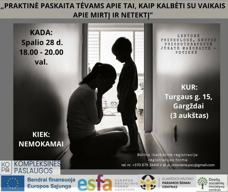 Praktinė paskaita tėvams „Mirtis nėra tabu“