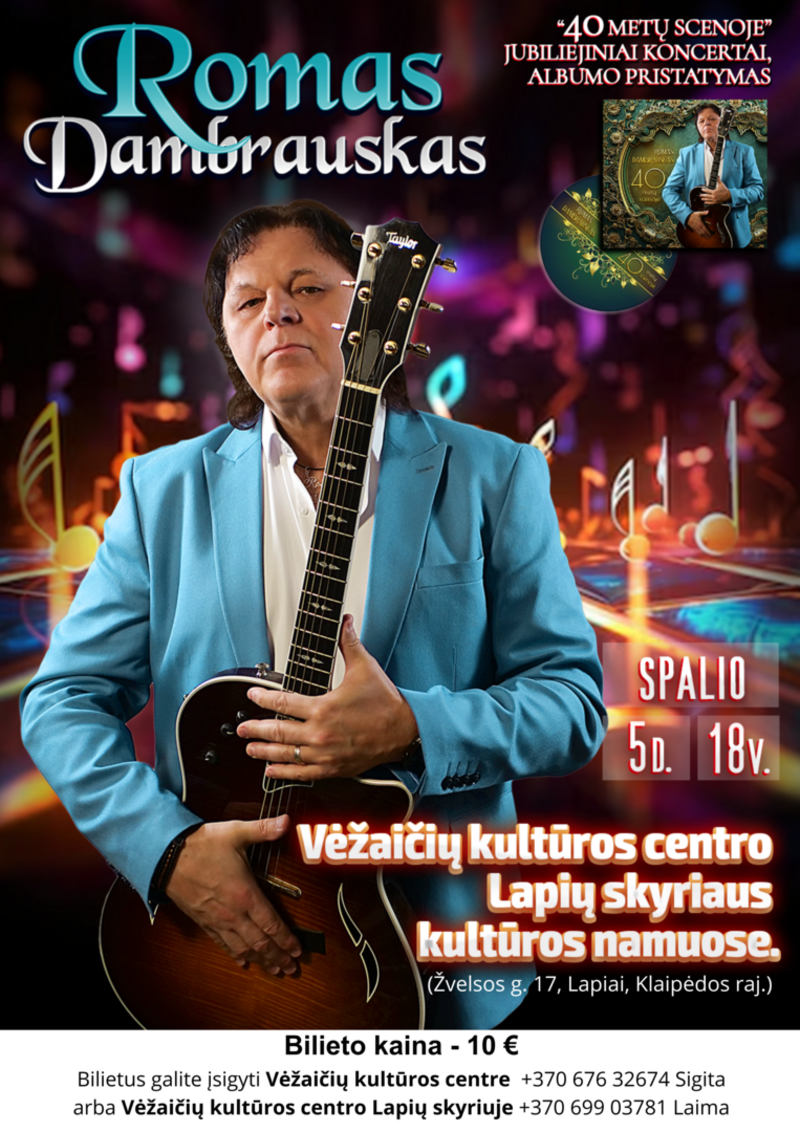 Romo Dambrausko koncertas Lapiuose