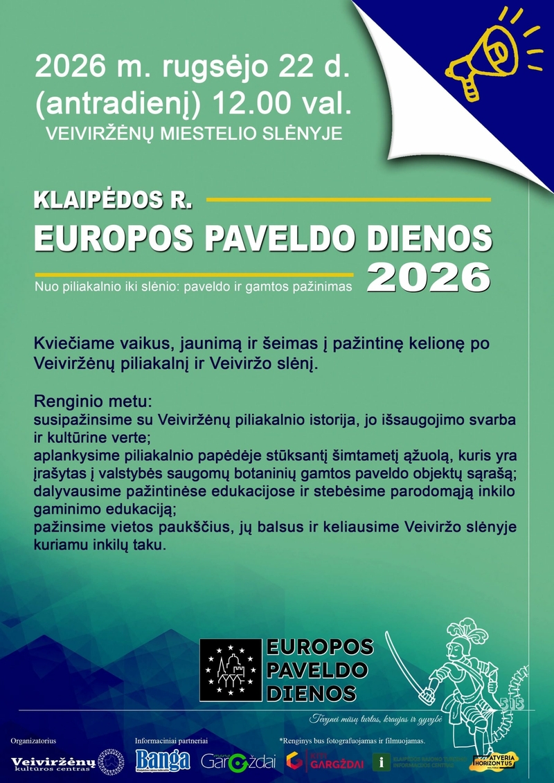 Europos paveldo dienos. Nuo piliakalnio iki slėnio: paveldo ir gamtos pažinimas