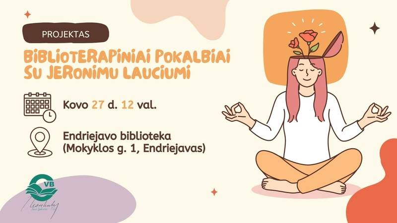 Projektas „Biblioterapiniai pokalbiai su Jeronimu Lauciumi“ suaugusiems