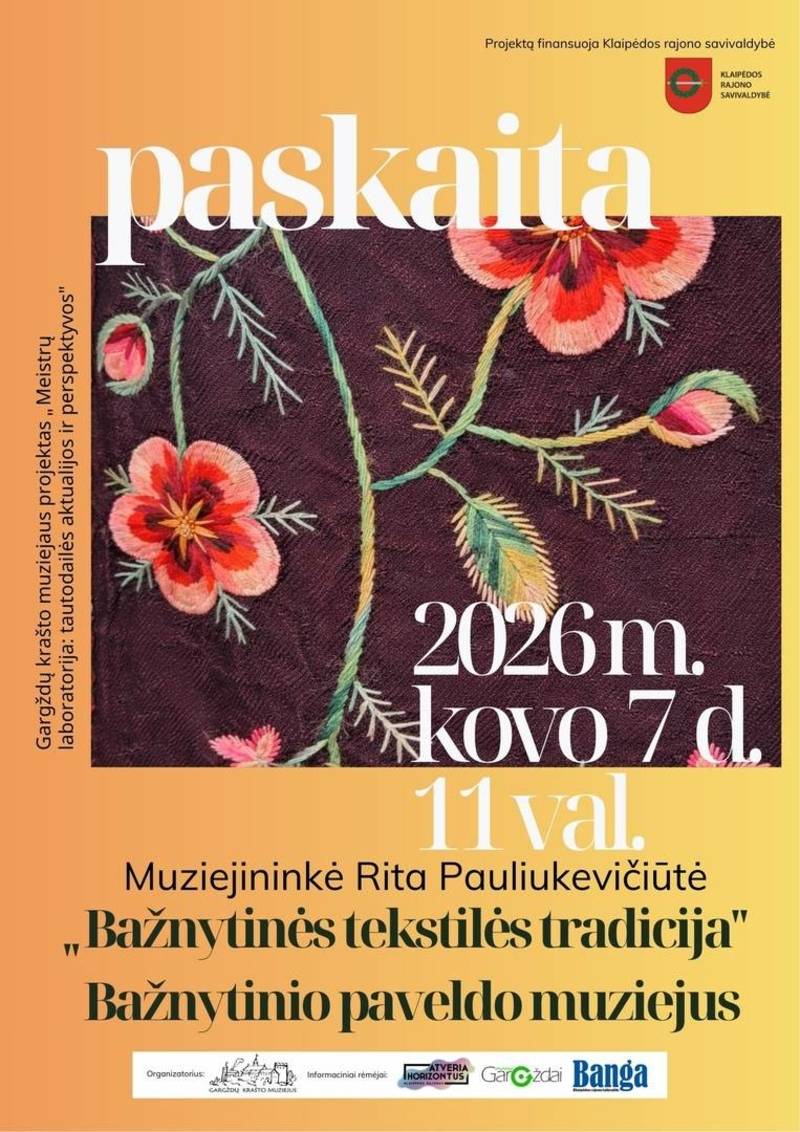 Bažnytinio paveldo muziejaus direktorės Ritos Pauliukevičiūtės paskaita „Bažnytinės tekstilės tradicija“
